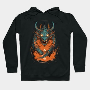 blue dragon with flames Hoodie